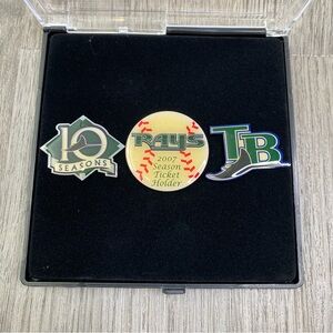 2007 Tampa Bay Rays Season TicketHolder Only 3‎ Pin Set Commemorating 10 Seasons